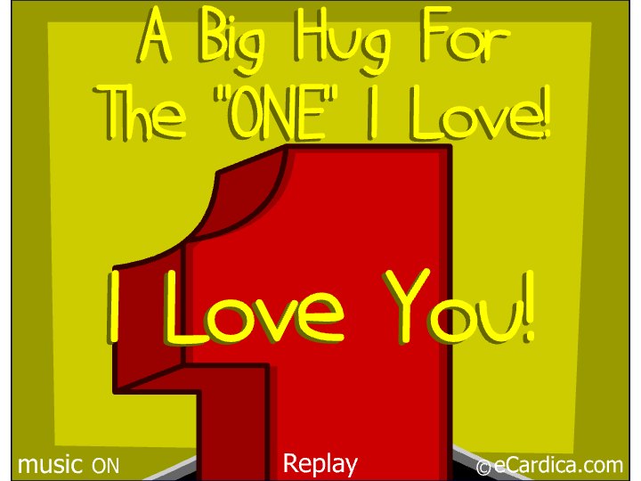 Big Hug For The One I Love eCard - free Hugs greeting card