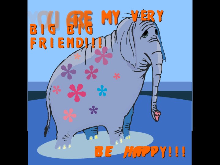 Big Big Friend Elephant eCard - free Friendship greeting card