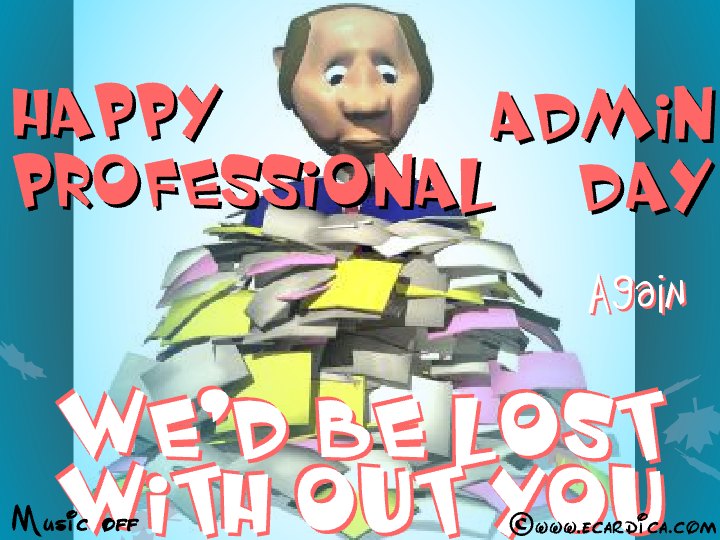 Lost Without You Admin Day eCard - free Admin Professionals Day greeting card