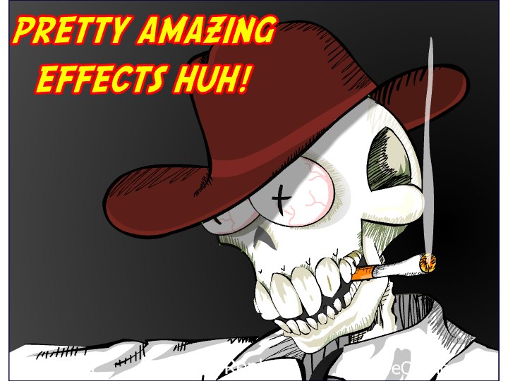 Smoking Skull Amazing Effects eCard - free Quit Smoking greeting card