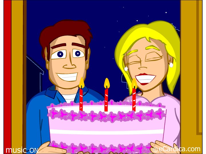 Candlelit Cake Birthday Wish eCard - free Family greeting card