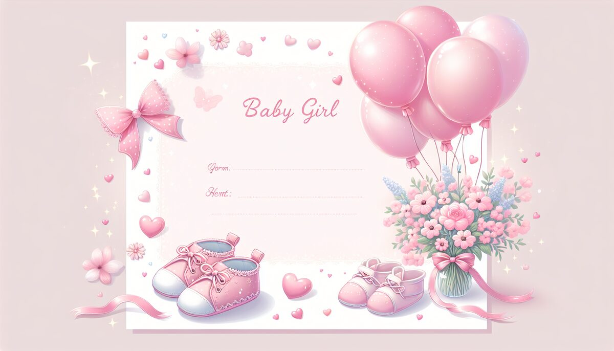 Baby Girl Arrived eCard - free New Baby greeting card