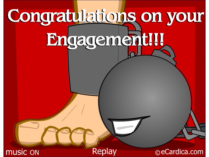 Ball And Chain Engagement eCard - free Engagement greeting card