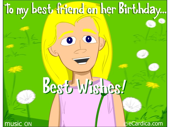 Best Friend Birthday Best Wishes eCard - free Friendship greeting card