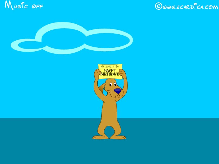 Puppy Holding Birthday Sign eCard - free Birthday greeting card