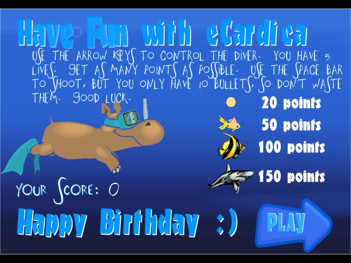 Underwater Birthday Game eCard - free Birthday greeting card