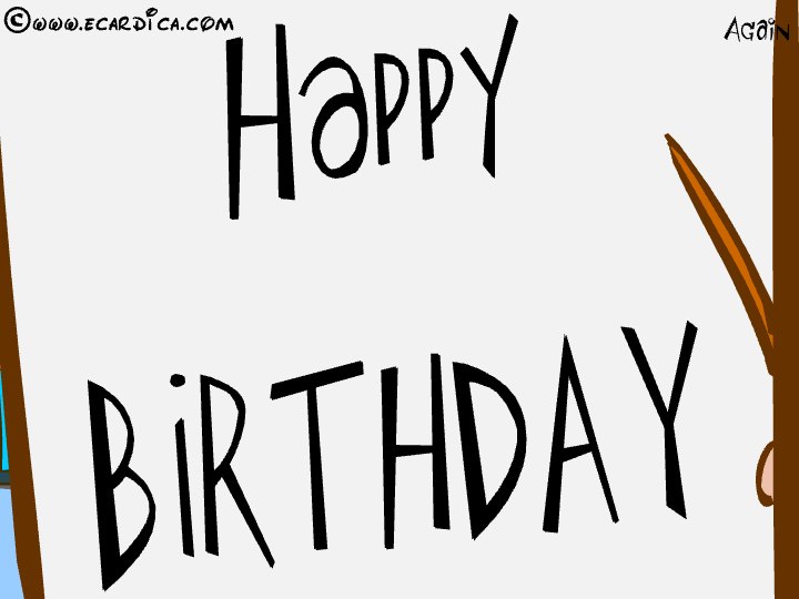 Hand Drawn Happy Birthday eCard - free Birthday greeting card