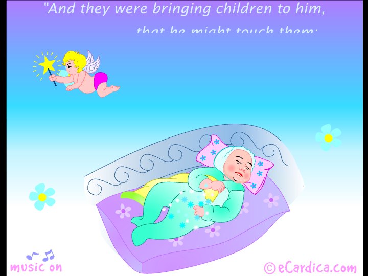 Blessing The Sleeping Baby eCard - free More Holidays greeting card