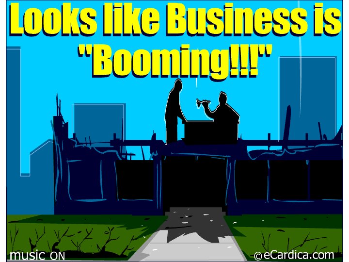 Business Is Booming Congratulations eCard - free Business & Office greeting card
