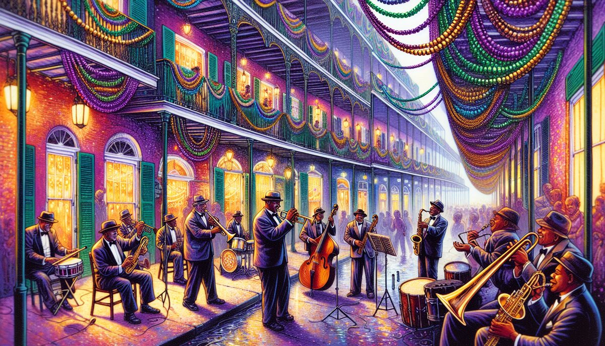 Bourbon Street eCard - free Mardi Gras greeting card