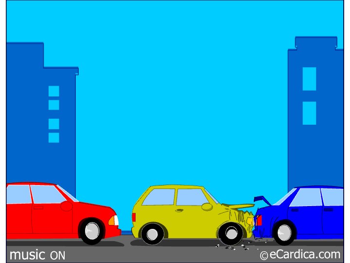Break A Leg Good Luck Car Crash eCard - free Good Luck greeting card