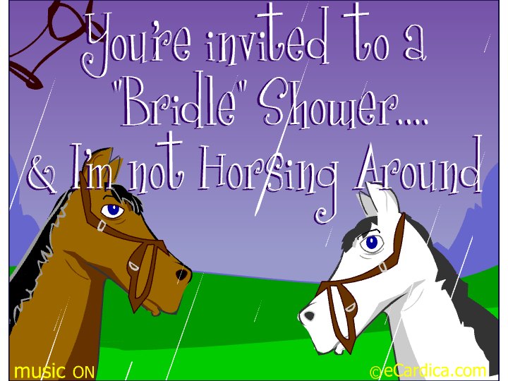 Bridle Shower Horsing Around eCard - free Wedding greeting card