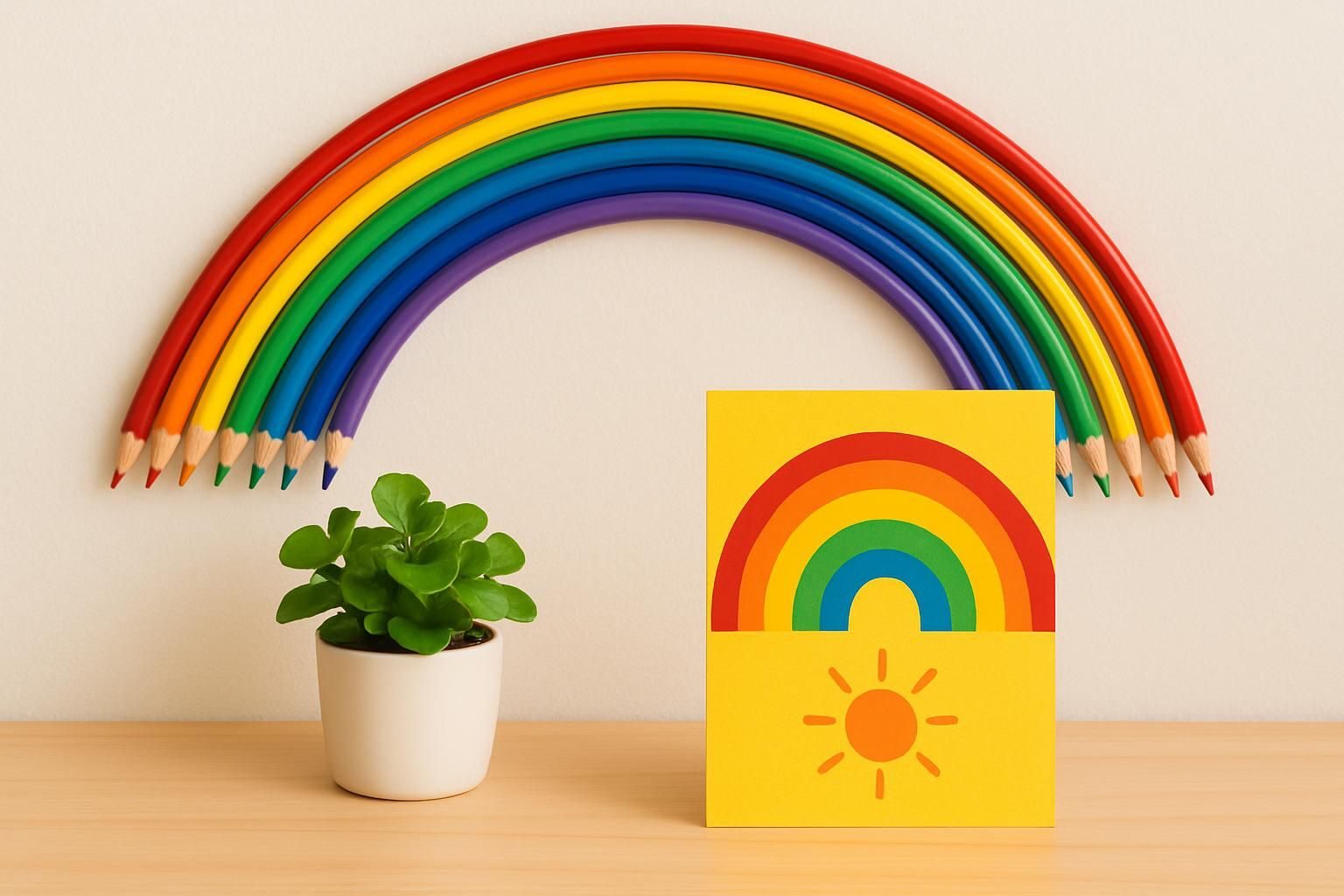 Pencil Rainbow eCard - free Back to School greeting card