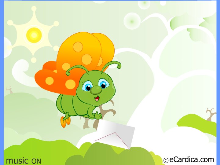 Butterfly Delivering A Letter eCard - free Just Because greeting card