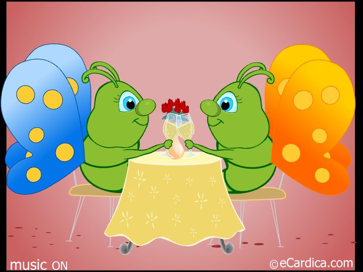 Butterfly Couple Engagement Dinner eCard - free Engagement greeting card