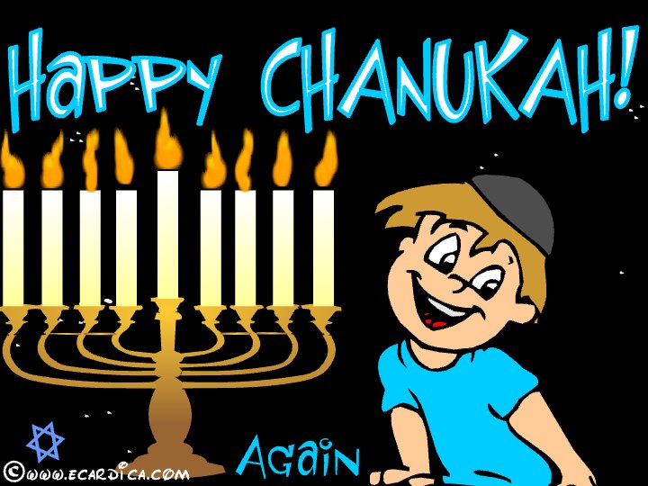 Happy Chanukah Menorah Candles eCard - free Hanukkah greeting card