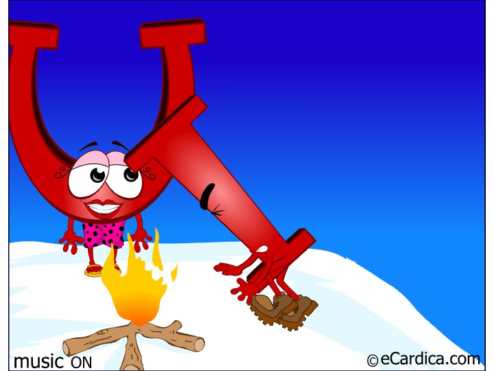 Climb A Mountain Letter U eCard - free Flirting greeting card