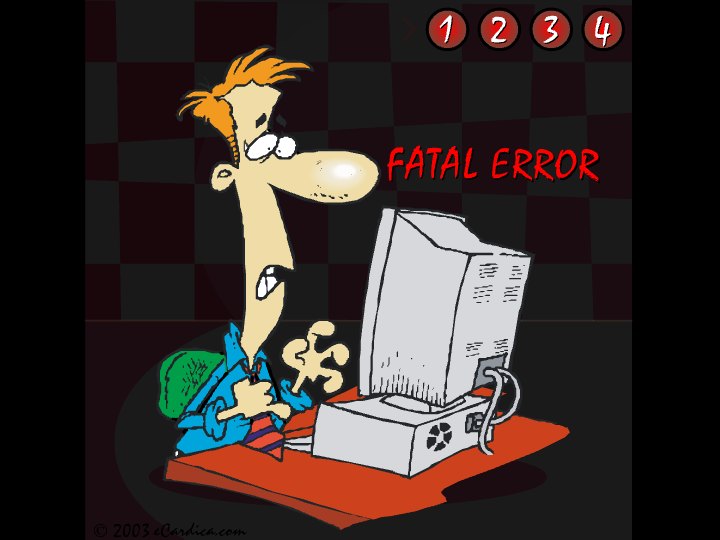 Computer Fatal Error Frustration eCard - free Business & Office greeting card