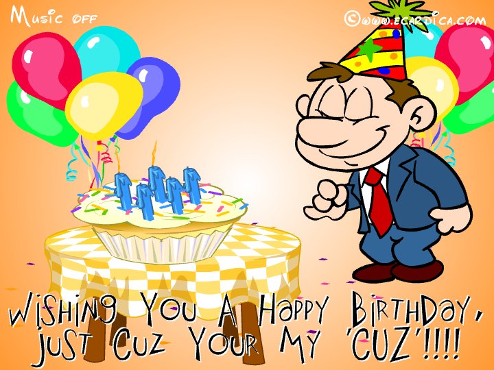 Happy Birthday Cousin Cake eCard - free Family greeting card