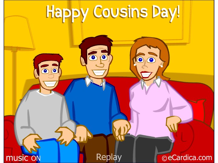 Happy Cousins Day Family eCard - free Family greeting card