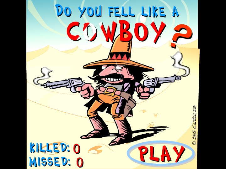 Wild West Cowboy Shooter Game eCard - free Classic Games greeting card
