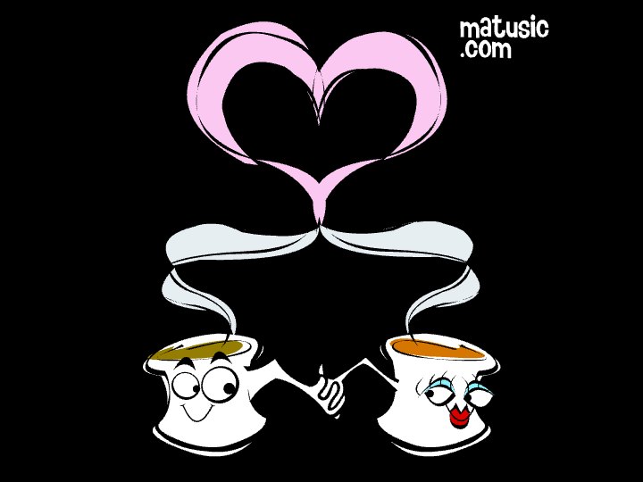 Coffee Cups In Love eCard - free Business & Office greeting card