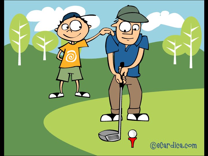 Golfing Dad And Son eCard - free Father's Day greeting card