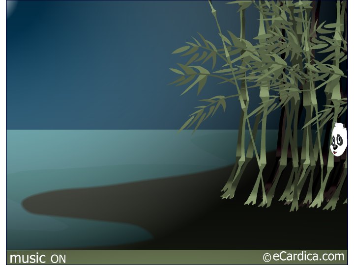 Panda In The Bamboo At Night eCard - free Lunar New Year greeting card