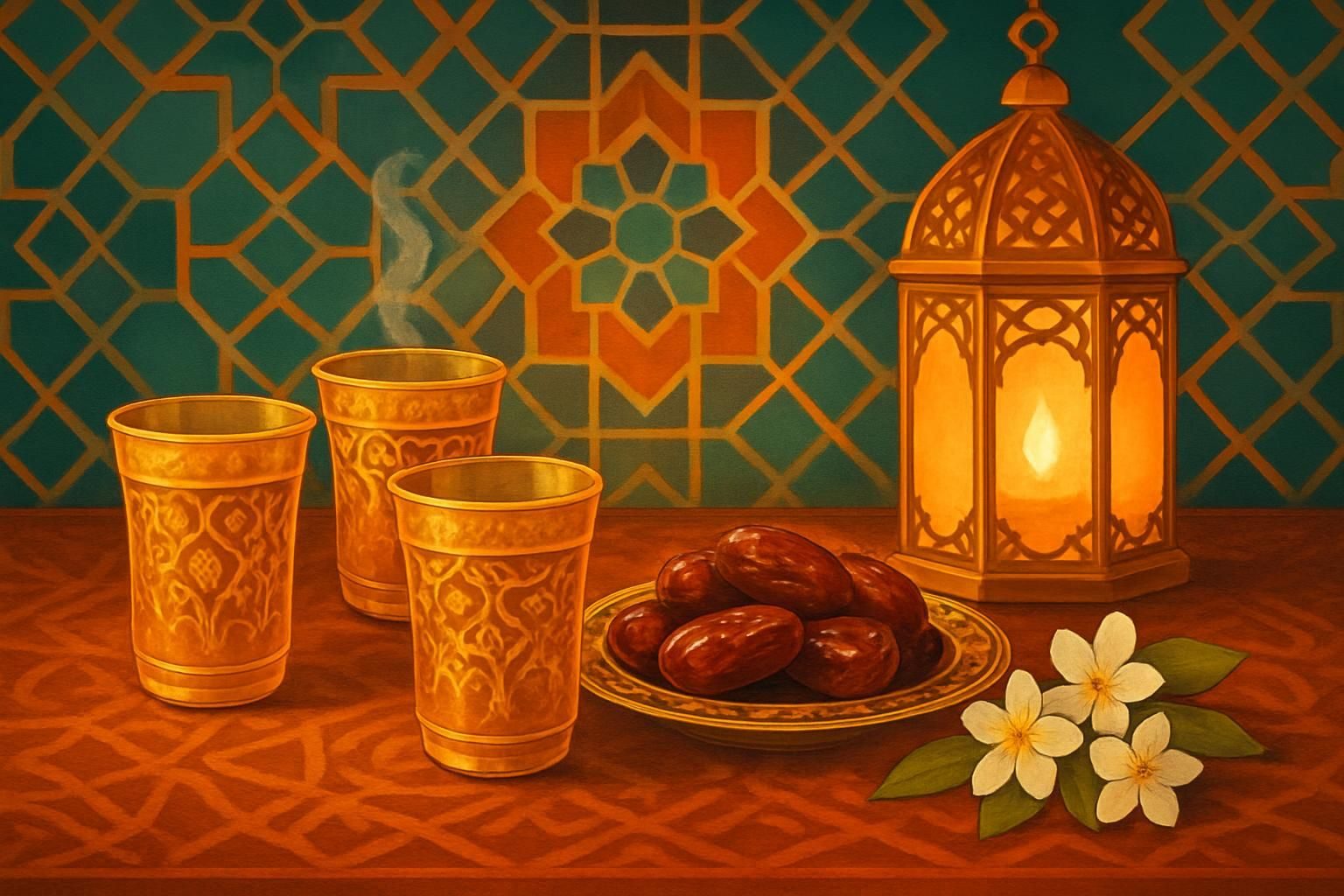 Dates & Tea eCard - free Eid greeting card