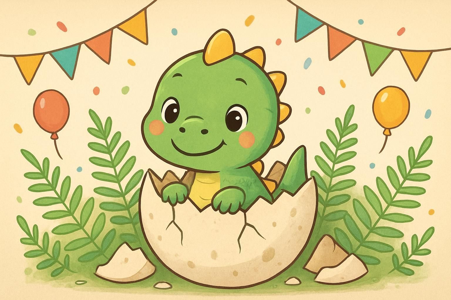 Hatch Day eCard - free Dinosaur Birthday greeting card