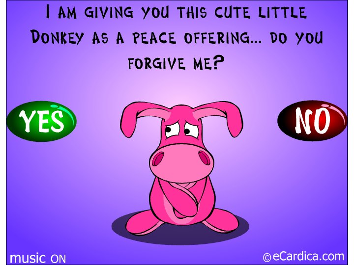Do You Forgive Me Donkey eCard - free Sorry greeting card