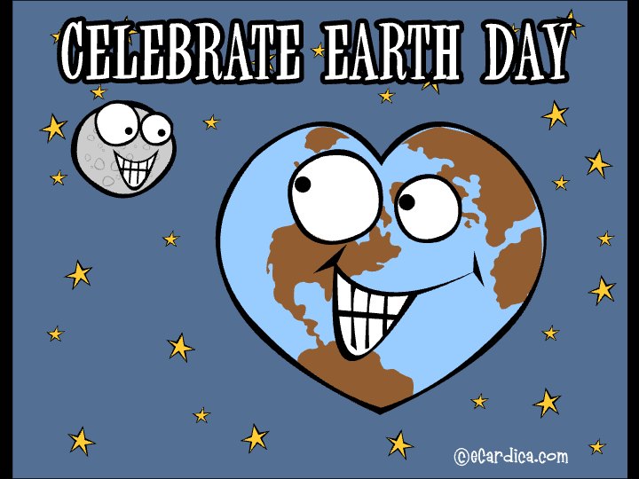 Celebrate Earth Day Smiling Planet eCard - free More Holidays greeting card