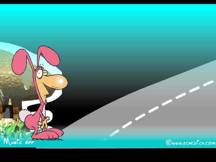 Easter Bunny On The Road eCard - free Easter greeting card