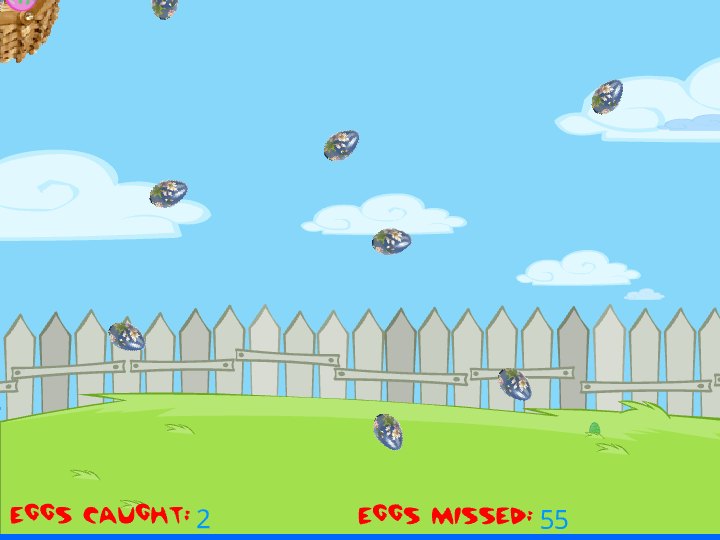 Catch The Easter Eggs Game eCard - free Easter greeting card