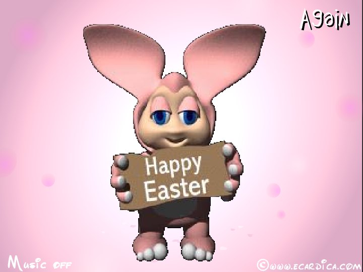Bunny Holding Happy Easter Sign eCard - free Easter greeting card