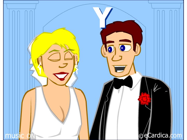 Bride And Groom Exchanging Vows eCard - free Wedding greeting card