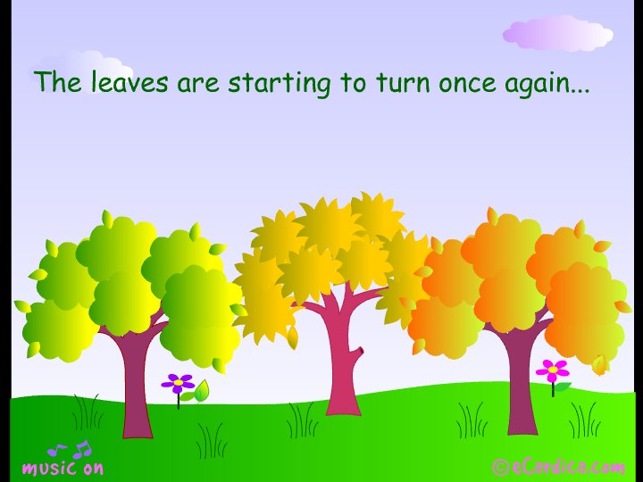 Autumn Leaves Fall Back Reminder eCard - free More Holidays greeting card