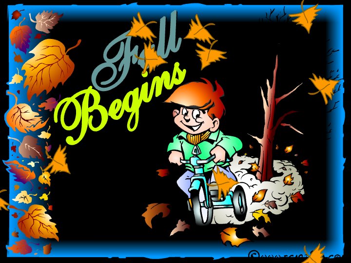 Fall Begins Tricycle Ride eCard - free Autumn greeting card