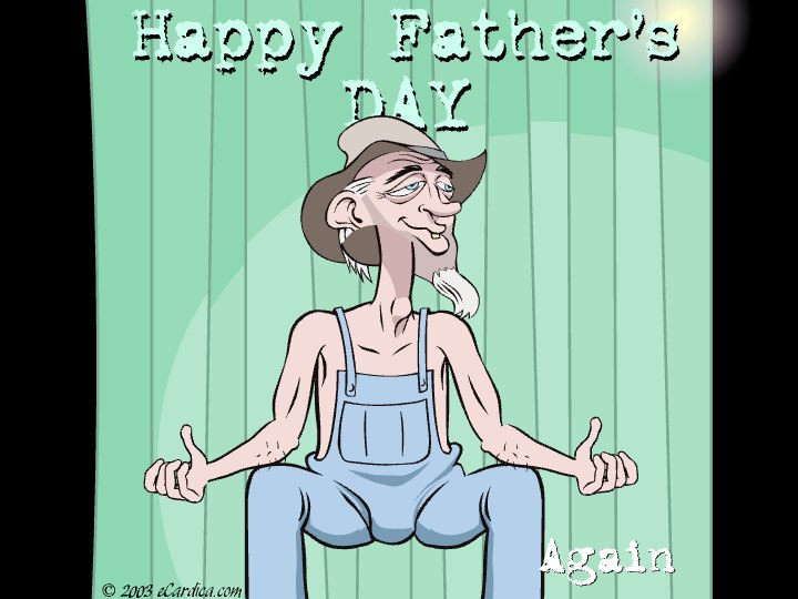 Happy Father's Day Cartoon Dad eCard - free Father's Day greeting card