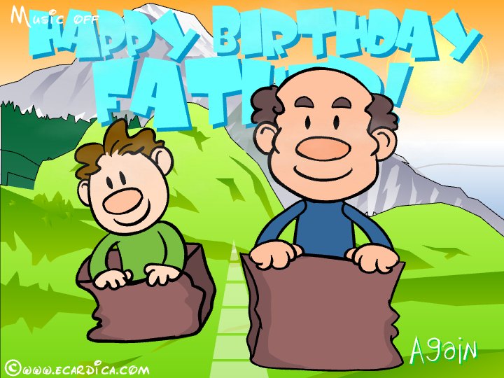 Happy Birthday Father eCard - free Father's Day greeting card