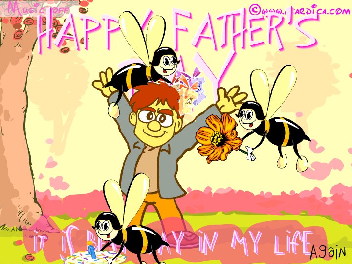 Best Day With Dad And Bees eCard - free Father's Day greeting card