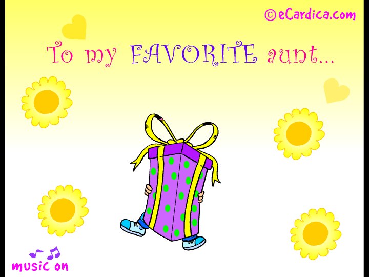 To My Favorite Aunt eCard - free Family greeting card