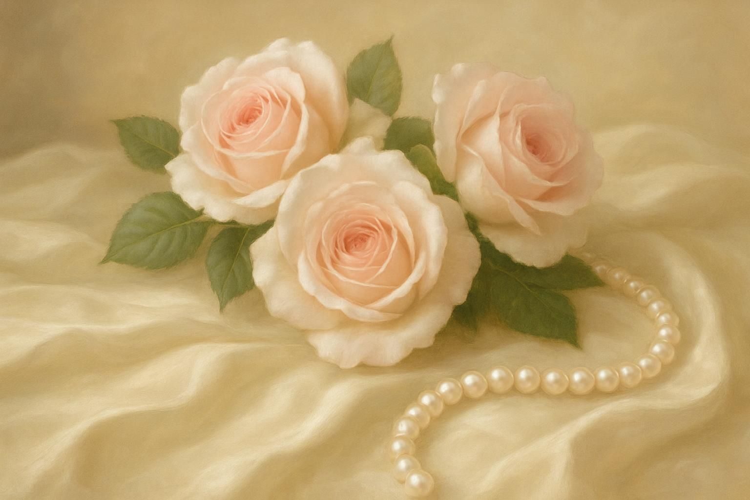 Pearls and Roses eCard - free For Her greeting card