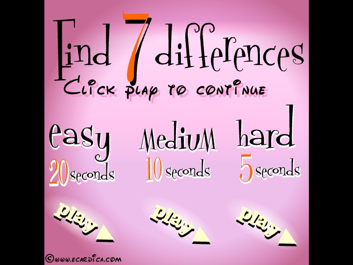 Find Seven Differences Game eCard - free Classic Games greeting card