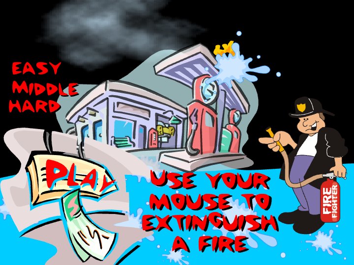 Firefighter Extinguish The Fire Game eCard - free Classic Games greeting card