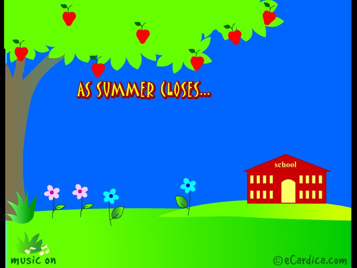 As Summer Closes School Begins eCard - free Back to School greeting card