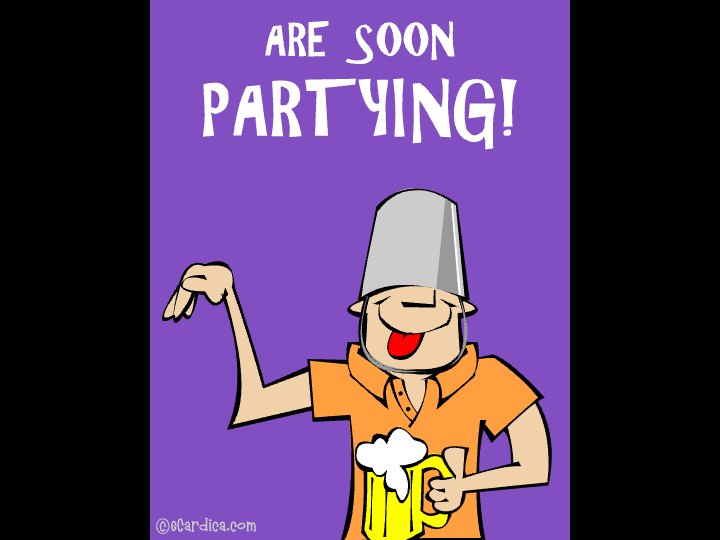 Bucket Head April Fool Party eCard - free Funny greeting card