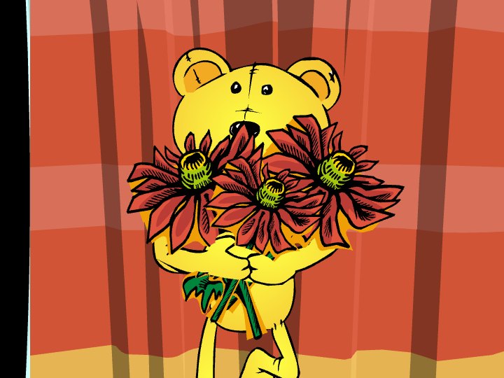 Teddy Bear With Flowers eCard - free For Her greeting card