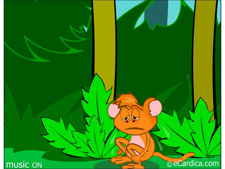 Sad Monkey Misses Friends Like You eCard - free Friendship greeting card