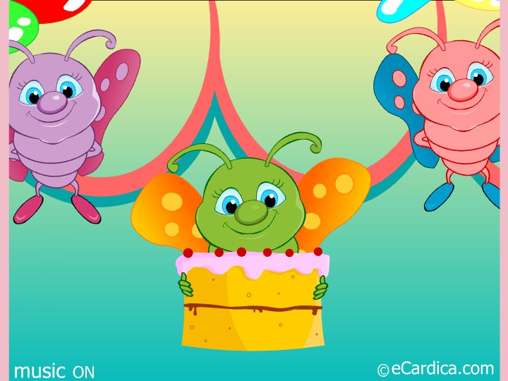 Butterflies Popping From Cake eCard - free Birthday greeting card